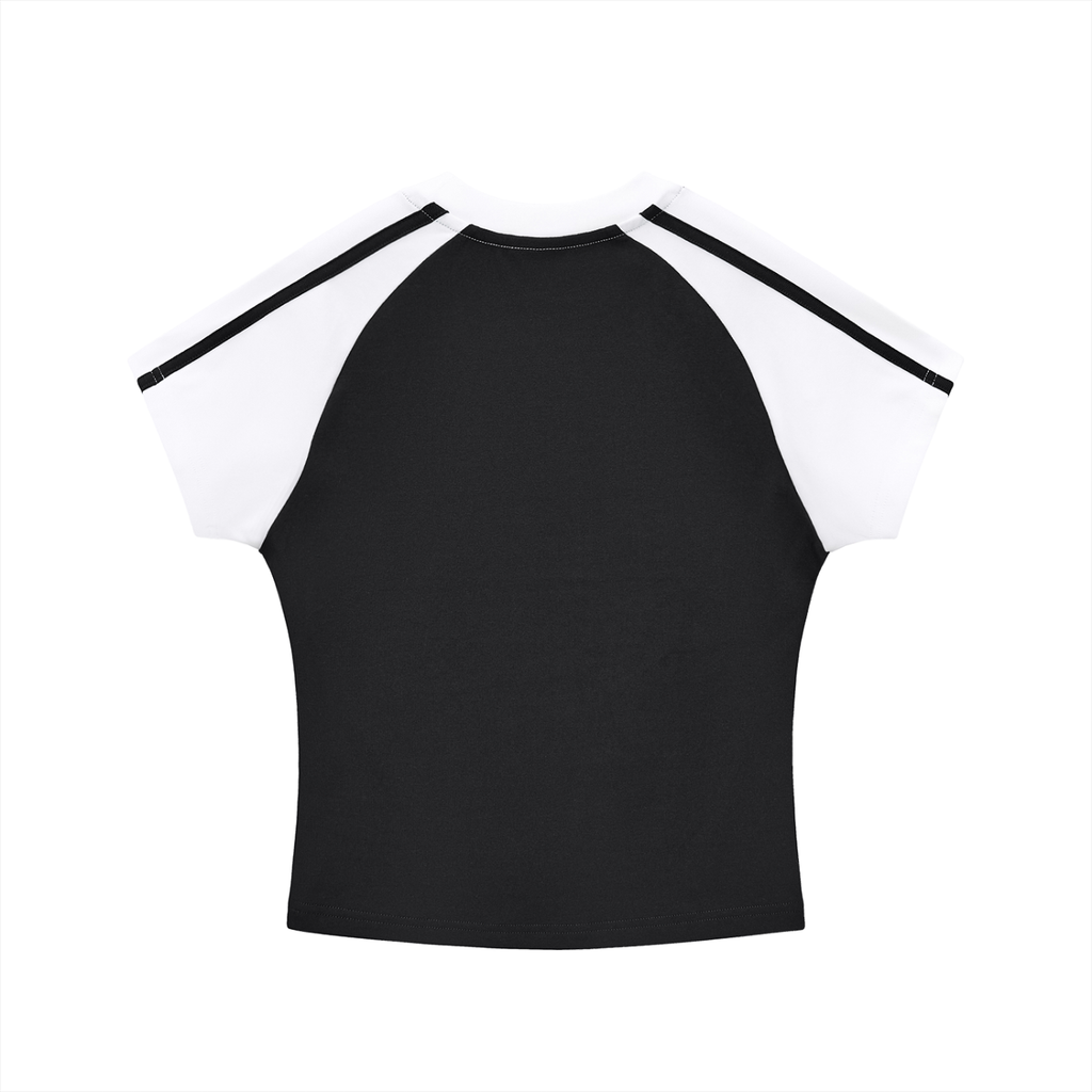 SABR T-Shirt Contrast Stripes Bodycon Raglan Sleeve
