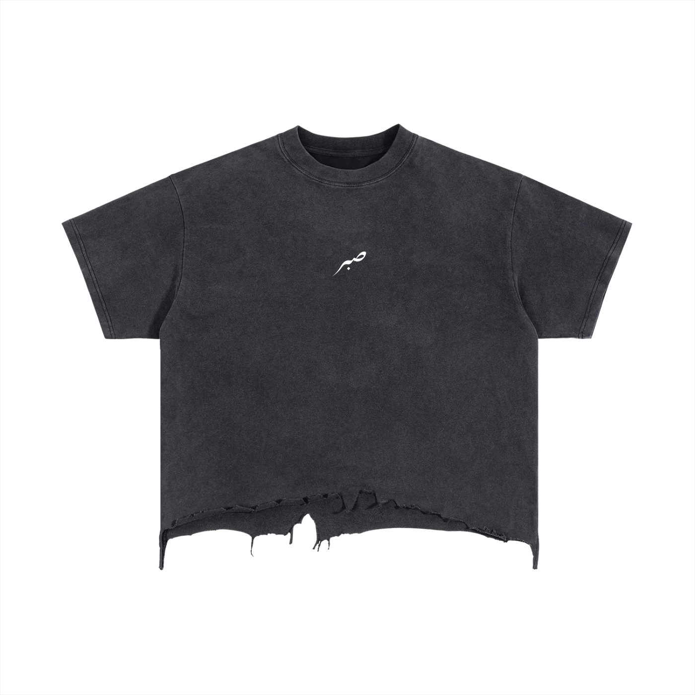 SABR Vintage Wash Boxy Distressed Hem T-Shirt