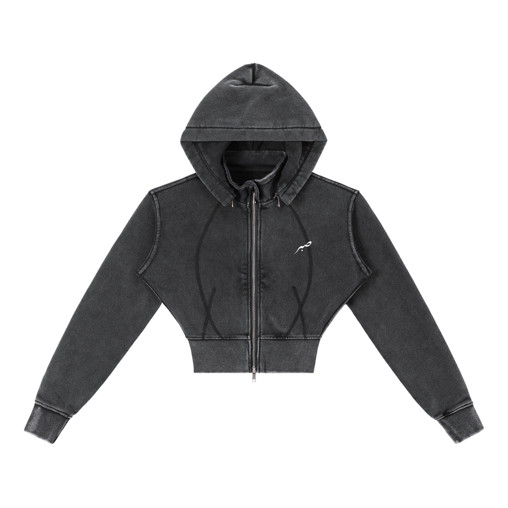Sabr Hoodie Vintage Washed Cropped Fleece