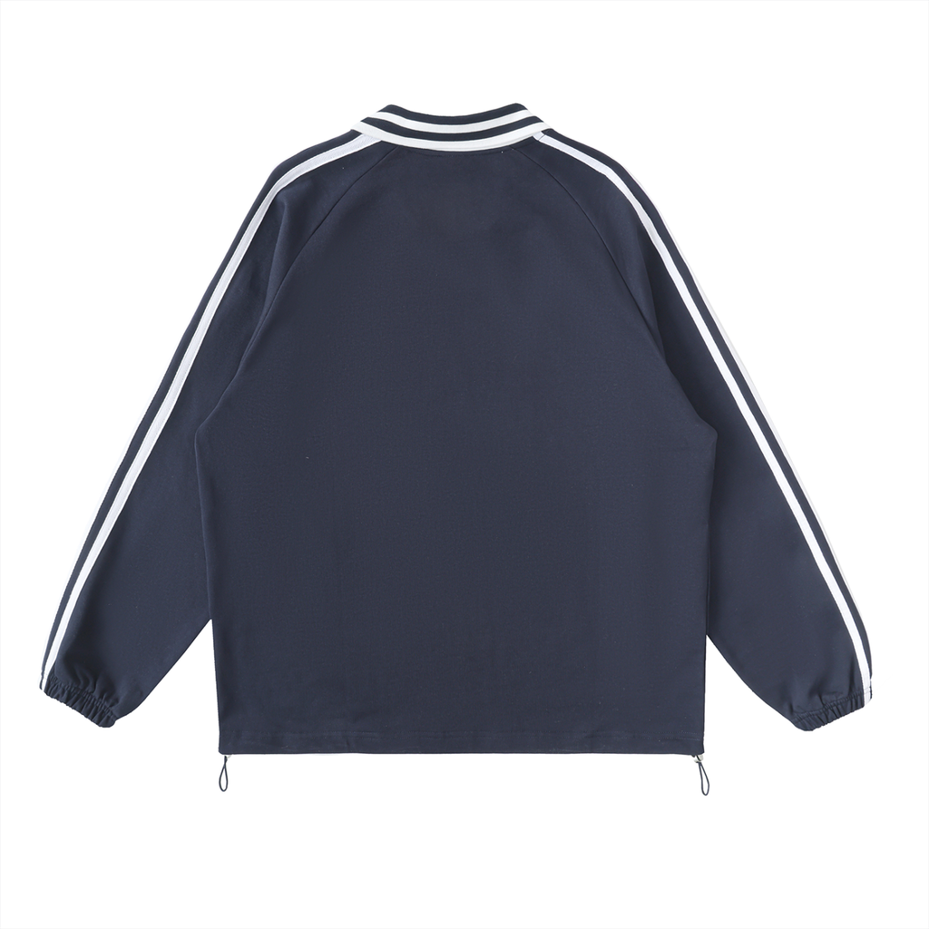 SABR Essential Striped Lapel Collar Sweatshirt