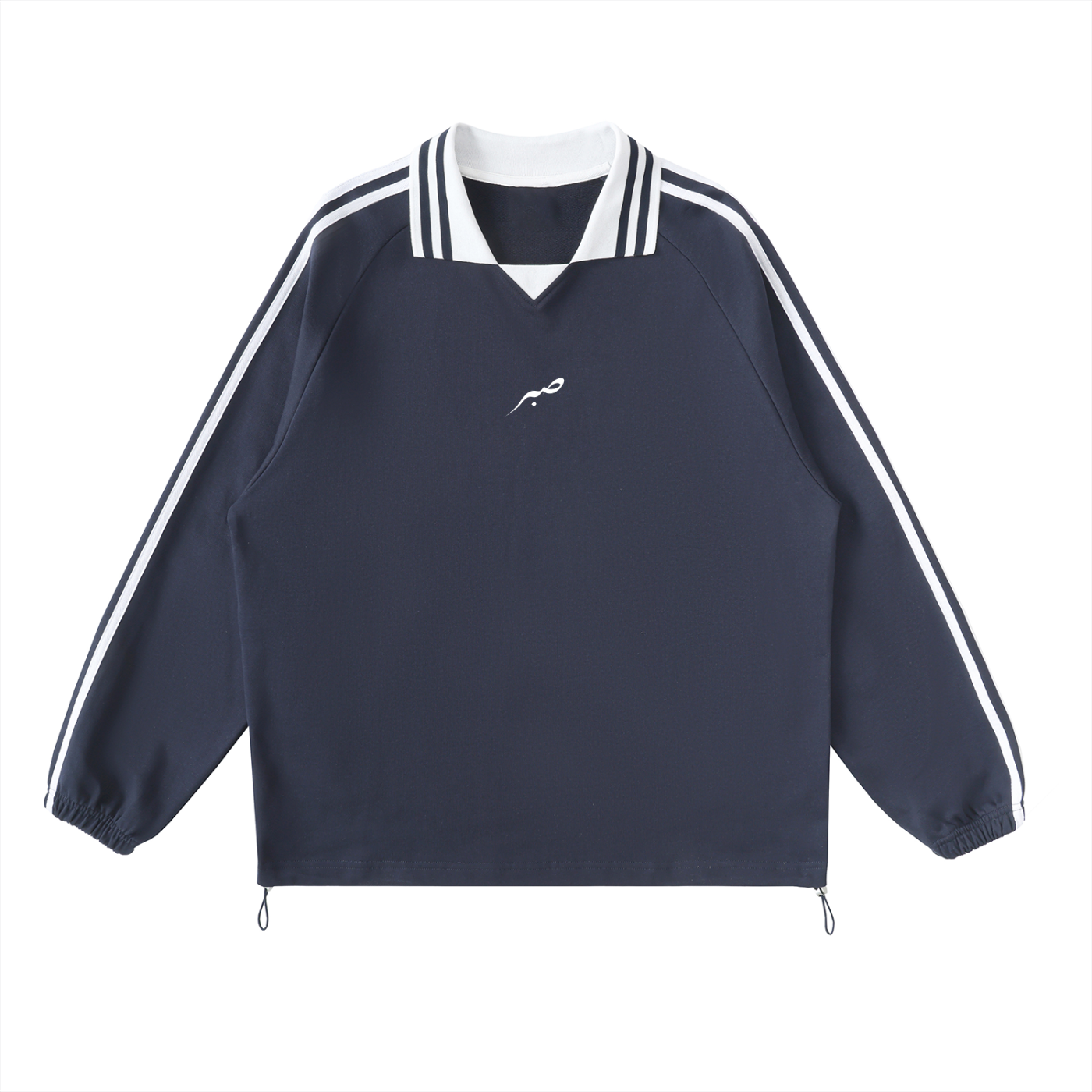 SABR Essential Striped Lapel Collar Sweatshirt
