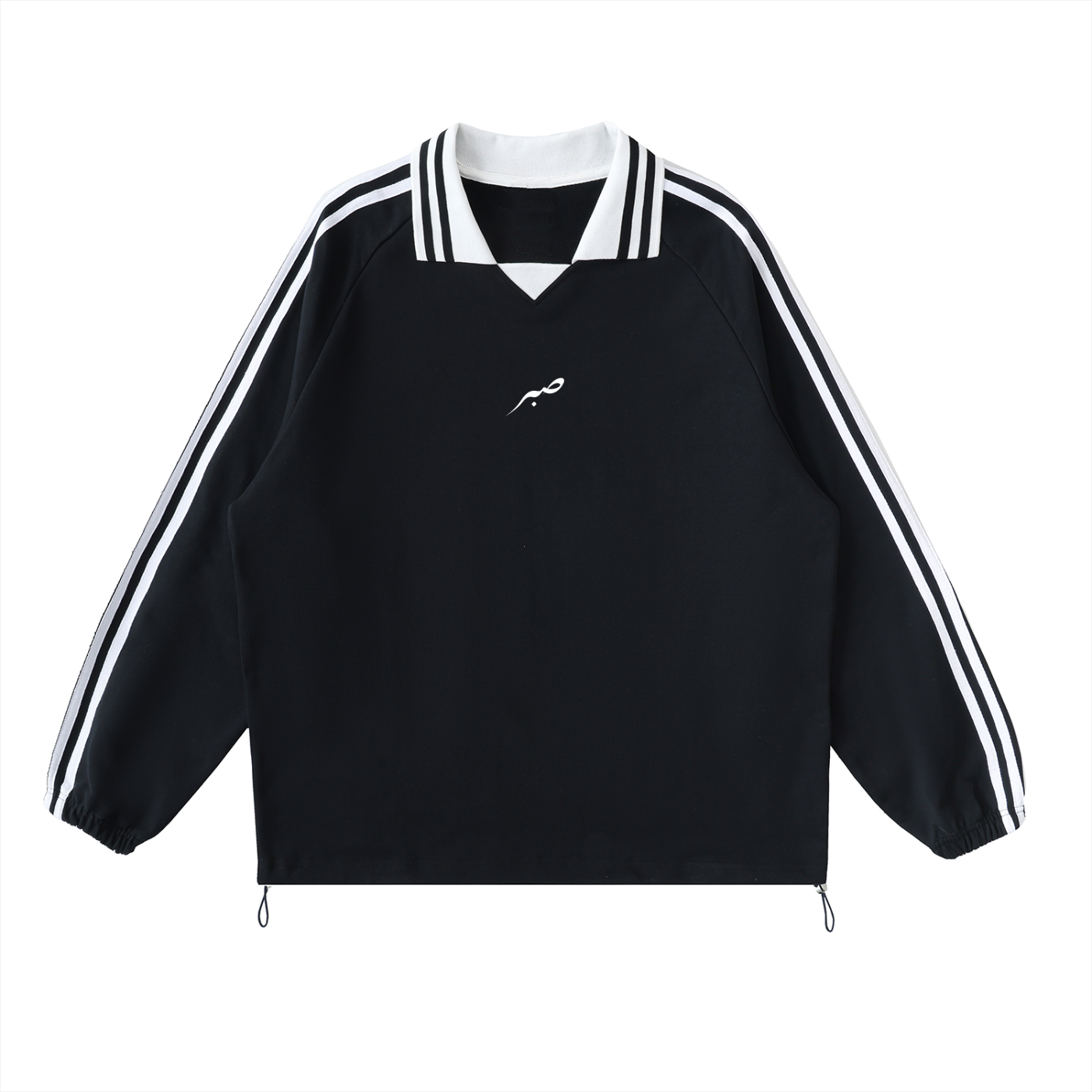 SABR Essential Striped Lapel Collar Sweatshirt