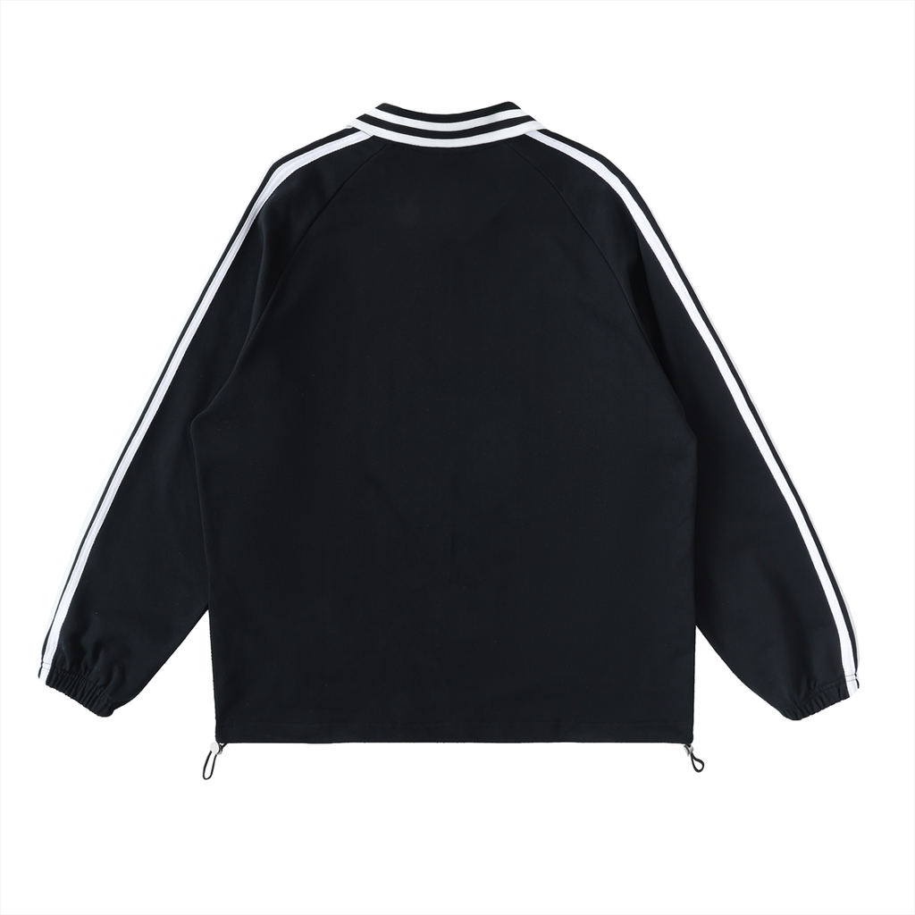 SABR Essential Striped Lapel Collar Sweatshirt