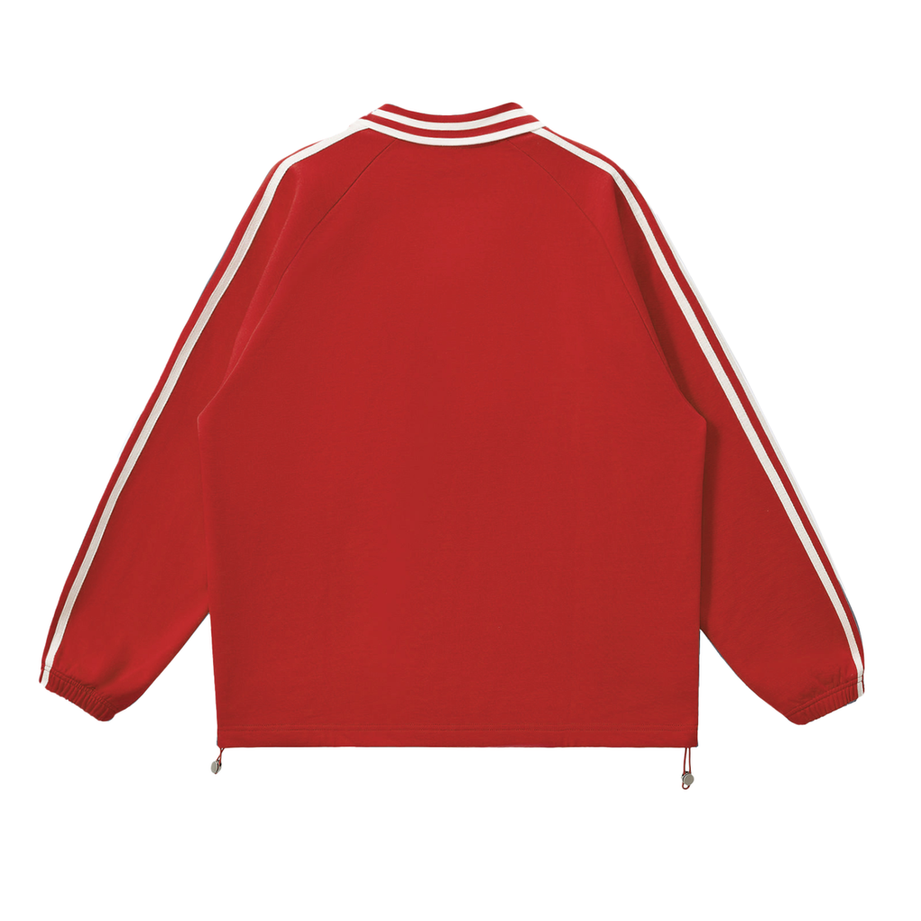 SABR Essential Striped Lapel Collar Sweatshirt