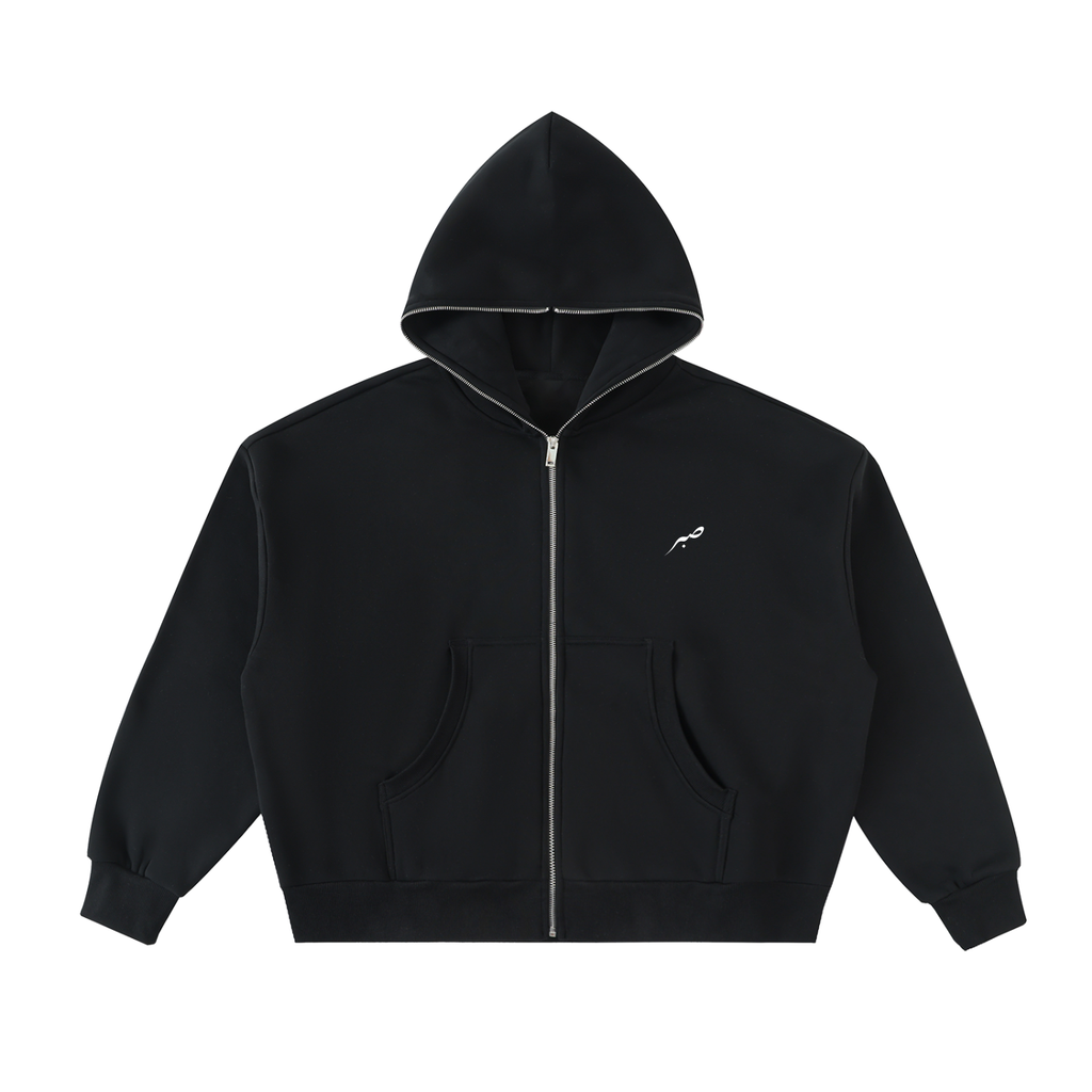 SABR Fleeced Full-Zip Boxy Hoodie