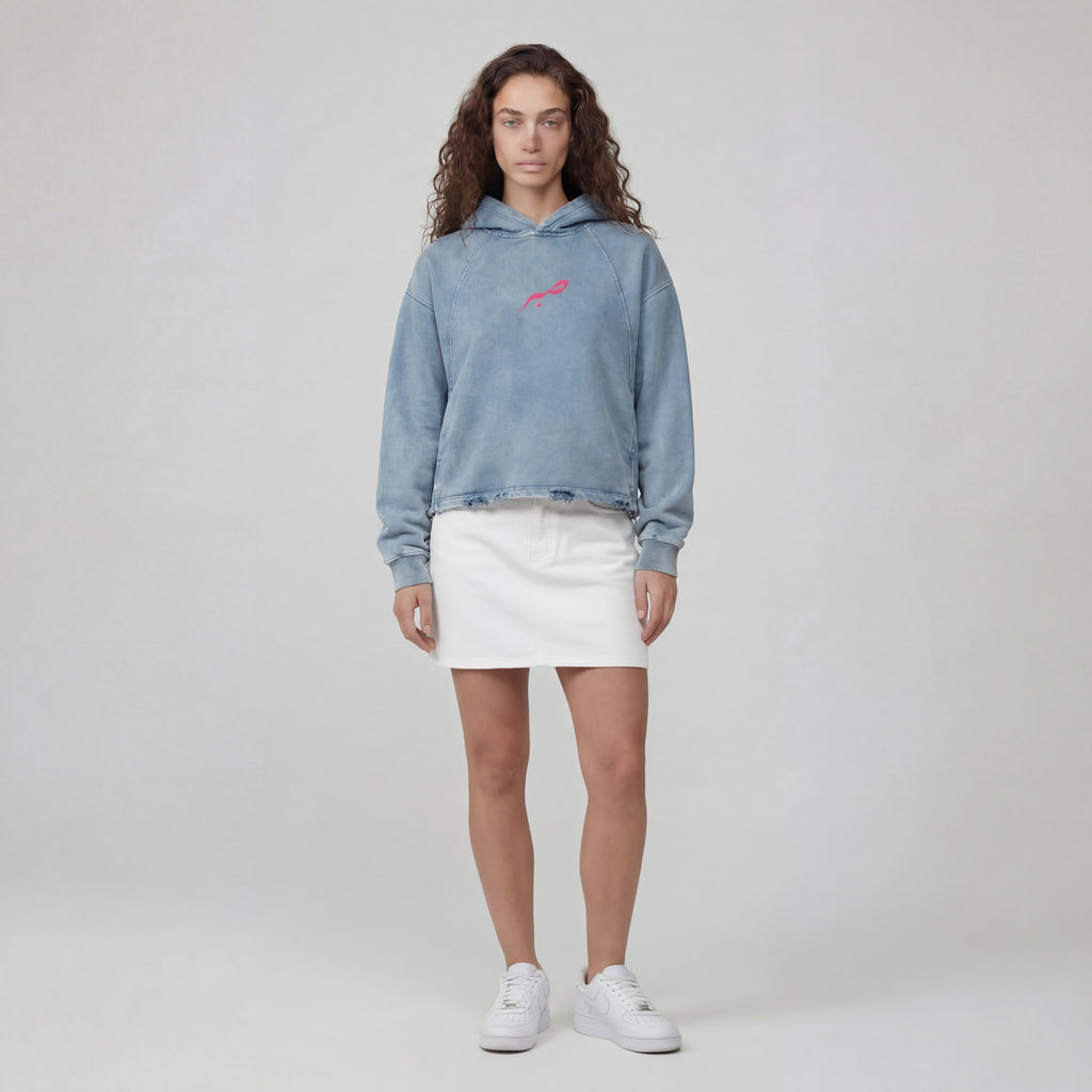 SABR Hoodie Vintage Washed Frayed-Hem