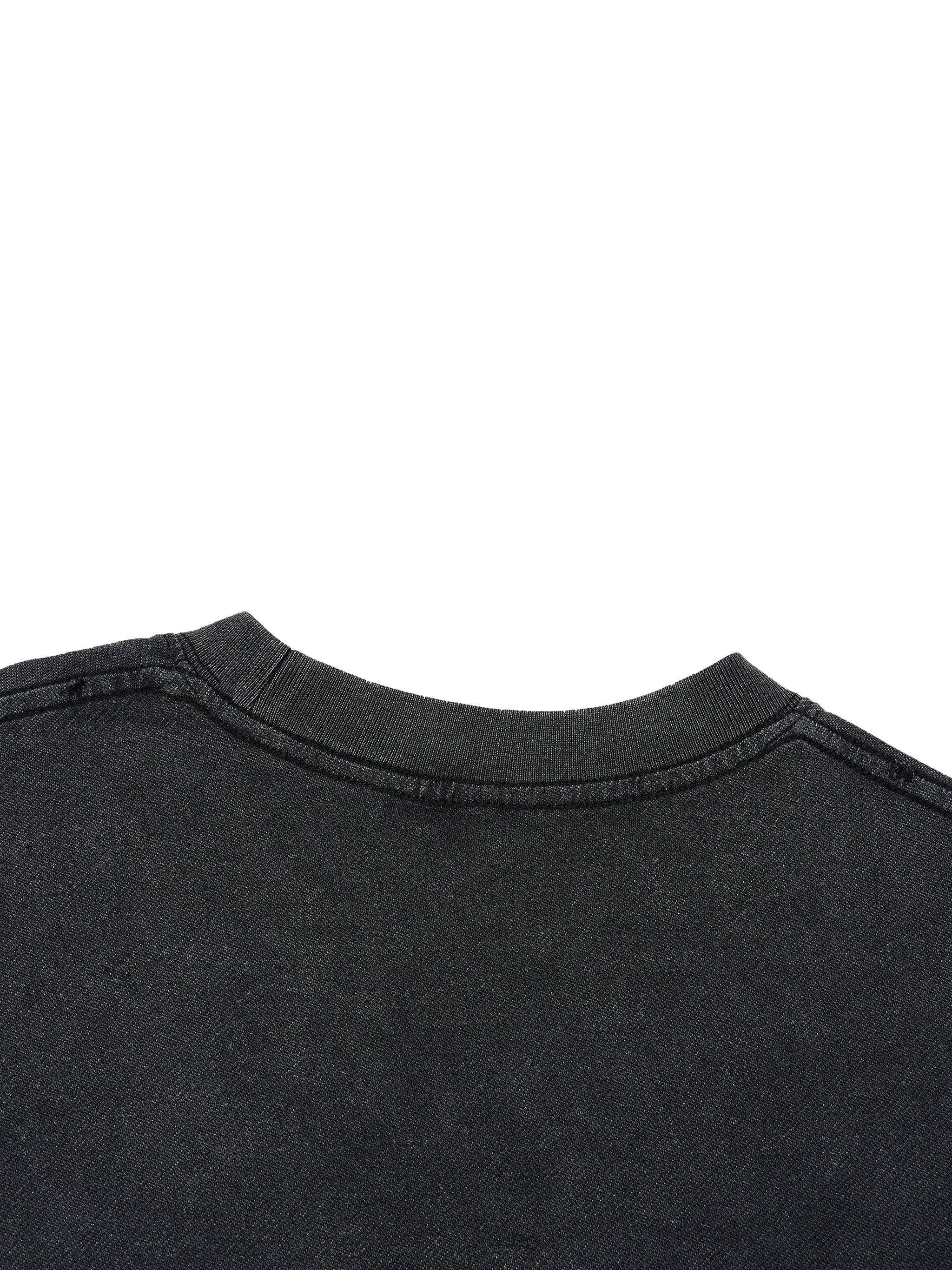 SABR Vintage Wash Boxy Distressed Hem T-Shirt